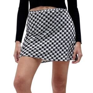 NIA Kelsey A-line Mini Skirt Houndstooth High Rise Women's Size Small New Sample